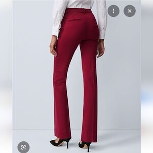 NWT Ann Taylor Signature Straight Leg Pants In Deep Red Size 2